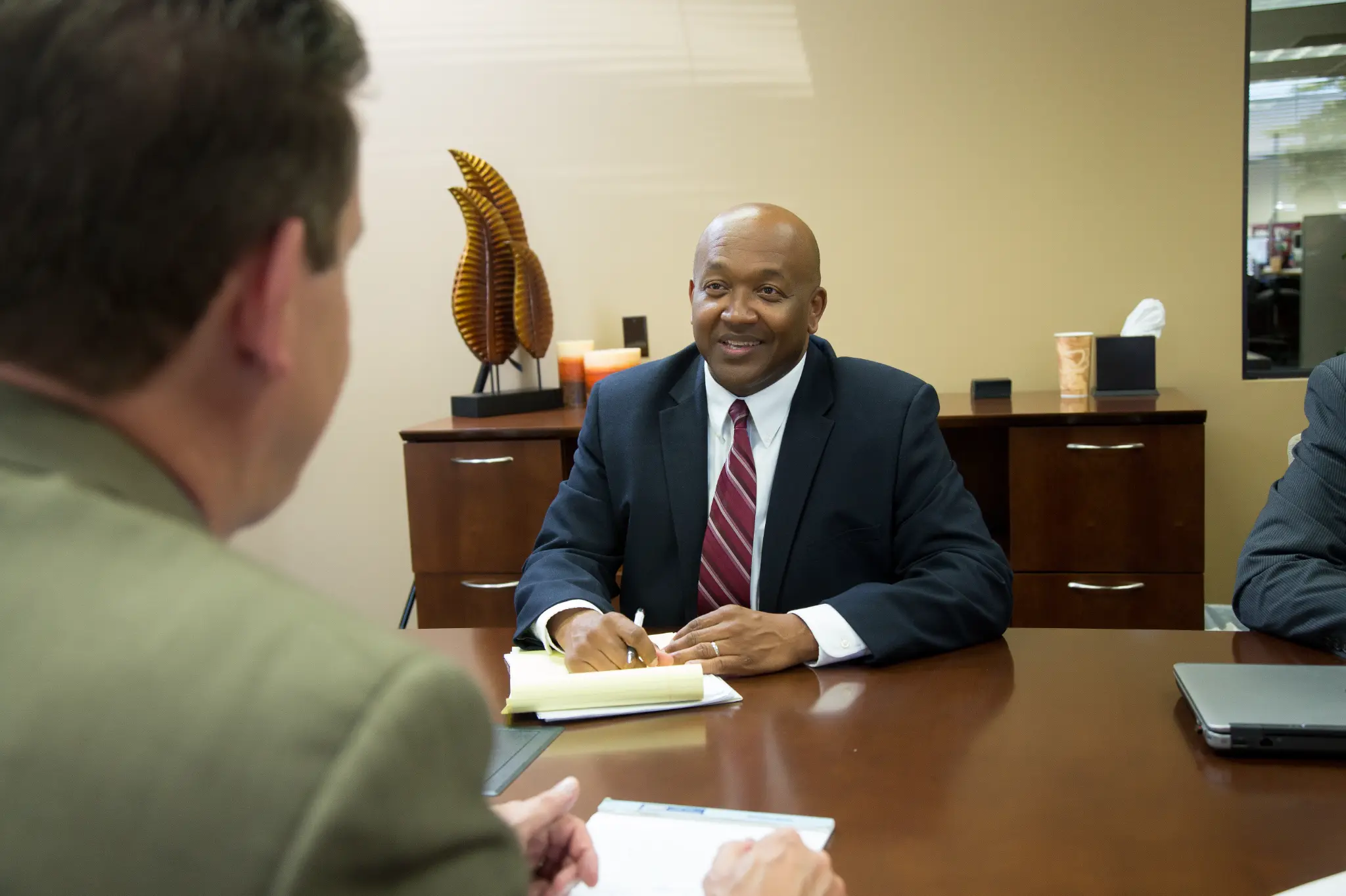 Bernard Clay meeting face-to-face with a local Westminster Colorado contractor to discuss an exclusive rank and rent digital real estate lease agreement for emergency service leads.